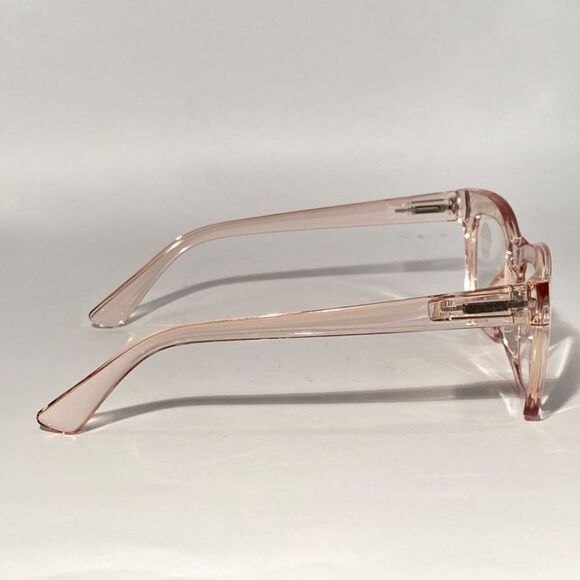 1290 Gretchen Reading Glasses 1.5 Square Clear Pink Frames Oversize NWT - Picture 6 of 9